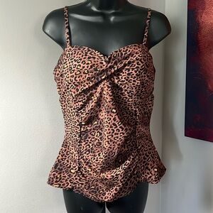 Assets by Sara Blakely Spanx Large Tankini Leopard Tank Swim Top